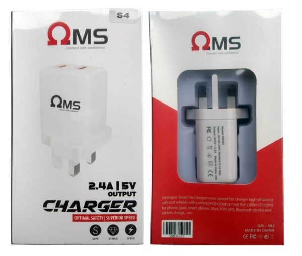 OMS 405 OMS 2.4A 3PIN S4 CHAGER - Shoppypack