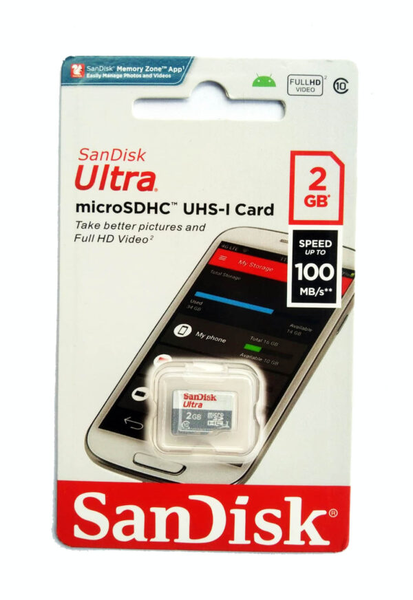 2GB SANDISK ULTRA MICRO SD MEMORY CARD - Shoppypack