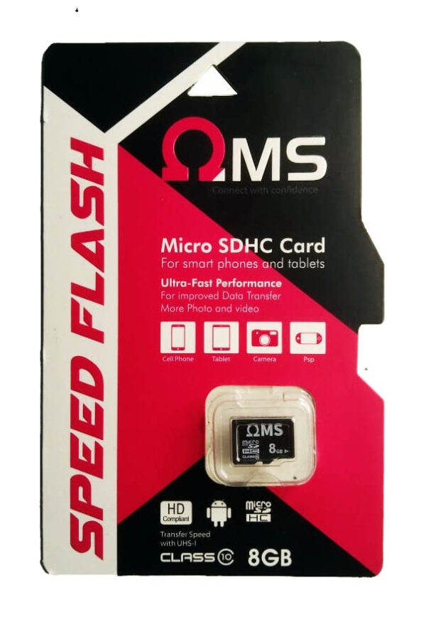 8GB OMS MICRO SDHC SPEED FLASH MEMORY CARD - Shoppypack