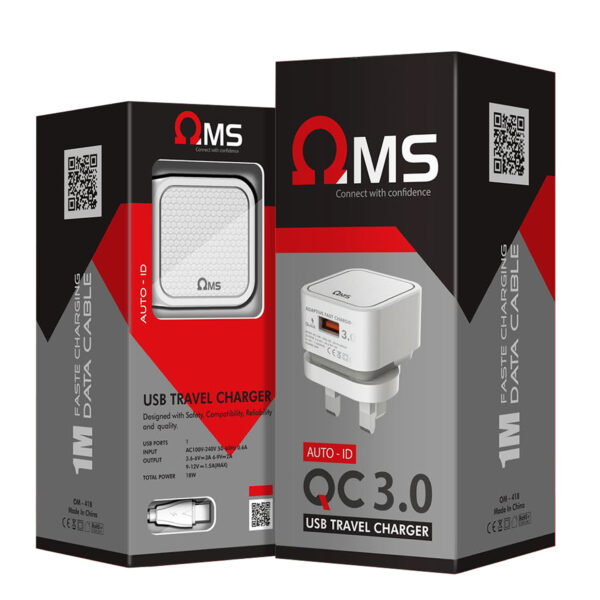 OMS OM418 18W QC3.0 TRAVEL CHAGER