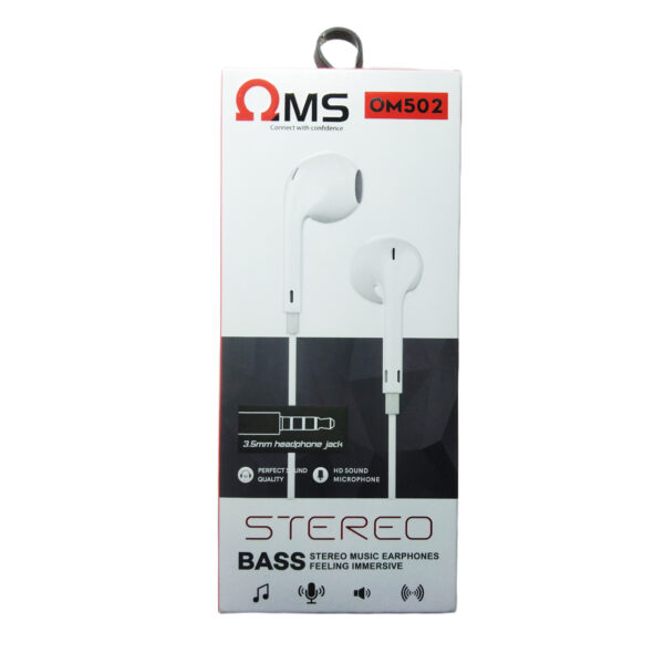 OMS OM502 STEREO MUSIC EARPHONES HANDFREE - Shoppypack