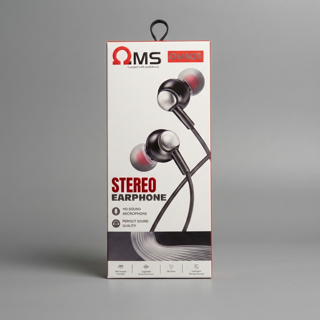 OMS OM503 Stereo Earphone with HD Microphone - Shoppypack